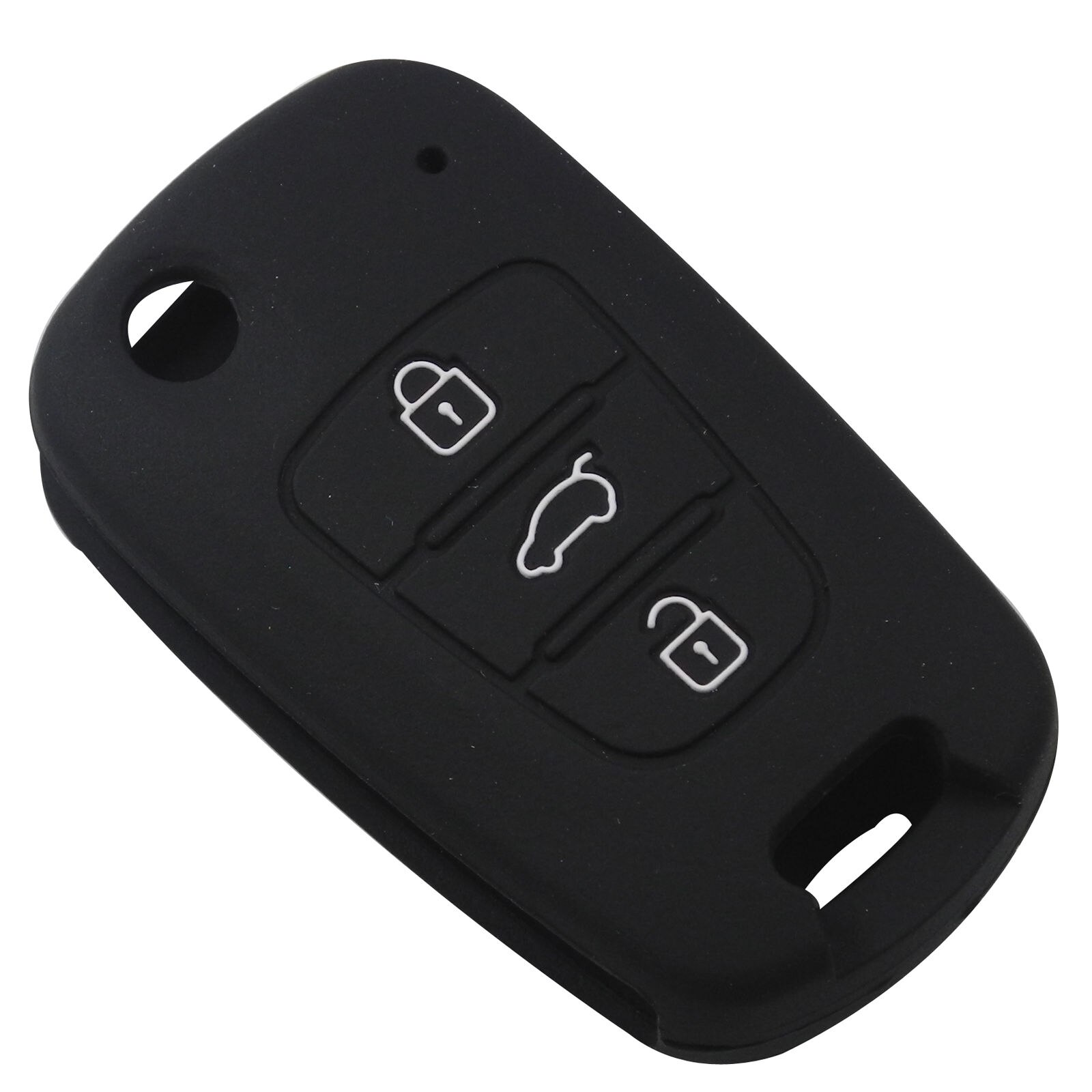 Bilchave Folding Flip Remote Silicone Auto Sleutel Cover Case Voor Hyundai i20 i30 i35 iX20 iX35 Solaris Verna 3 Knoppen: black