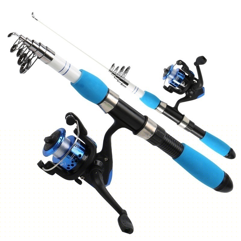 Fishing Rod Full Kits With Telescopic Fishing Rod And Spinning Reel Baits Hooks Saltwater Freshwater Travel Pole Set