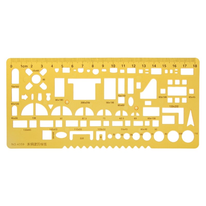 Architecture Building Drawing Template Ruler Stencil Measuring Tool Q6PA
