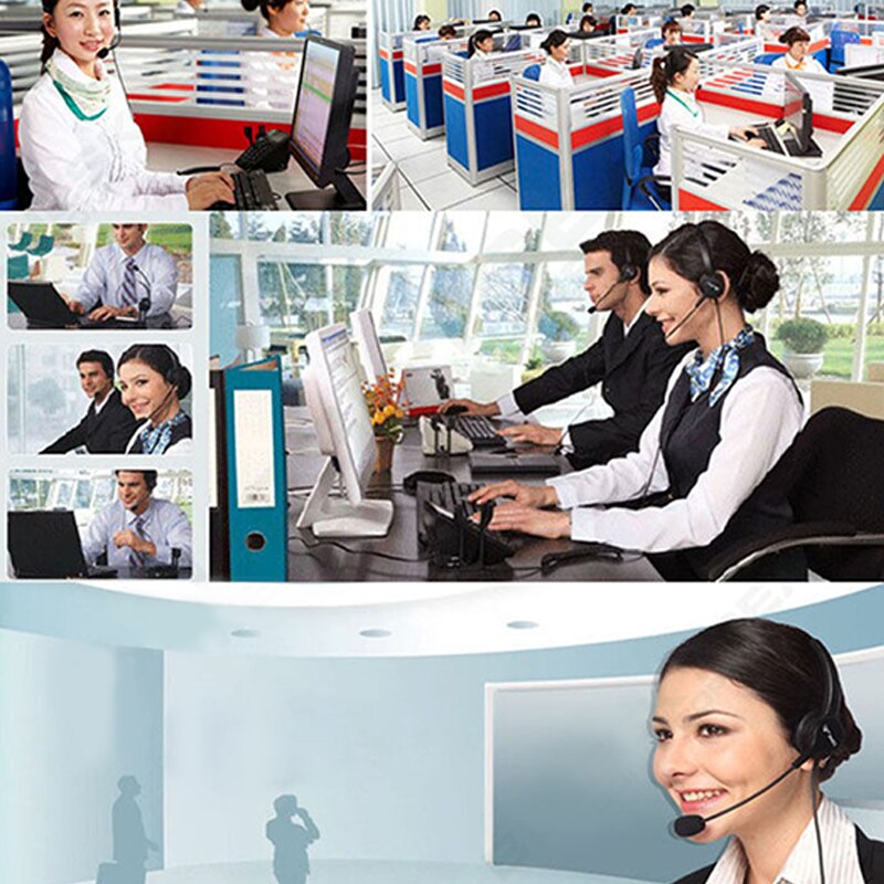 Single-Ear Headset Headband Earphone With Flexible Microphone USB 2m Cable Wired Computer Headset For Laptop PC Computer Call