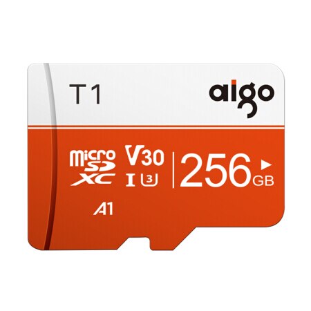 100%  original aigo micro sd kort klass 10 tf kort 16gb 32gb 64gb 128gb 256gb max 80mb/ s minneskort för samrtphone och bordsdator: 256gb