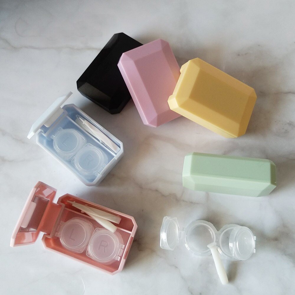 Stałe kolorowe soczewki kontaktowe śliczne mini soczewki kontaktowe zestaw robić pielęgnacji soczewki pojemnik soczewki skrzynka dla kobiet mężczyzn