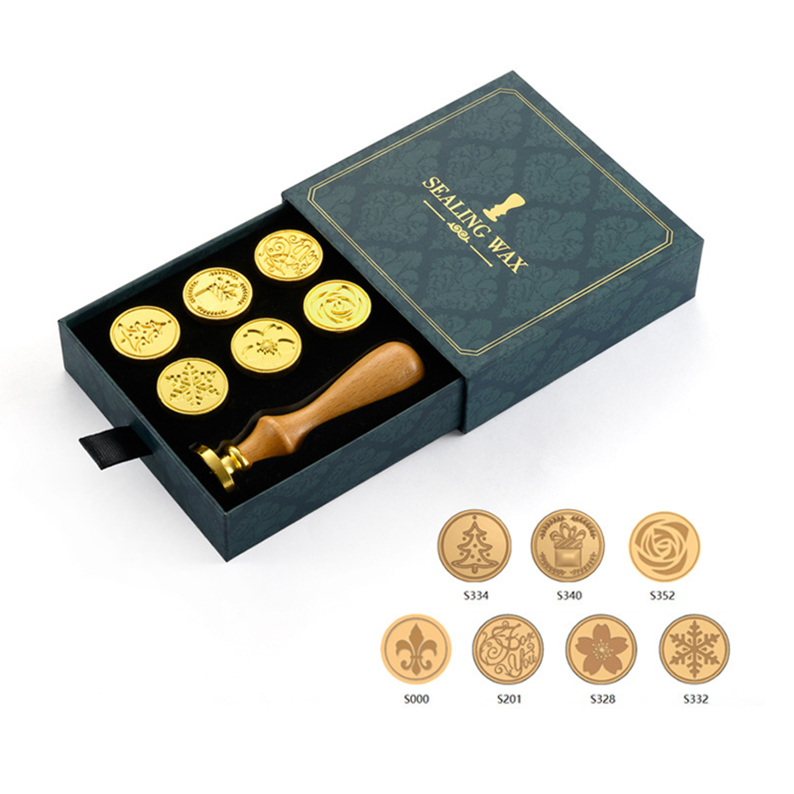 Retro Wax Seal Handle With Metal Stamp - Bronze Wax Seal Set For Envelopes, Invitations, Cards