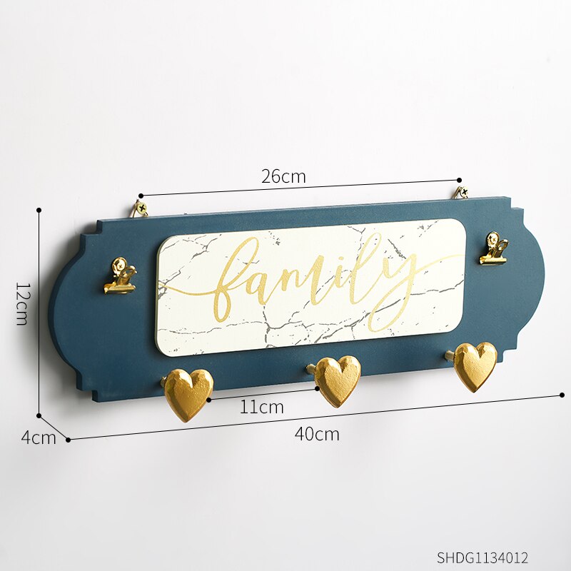 Minimalist Key And Mail Holder Wall Hooks Home Decoration Coat Hanger Nordic Hook Wall Wood House Shape Key Hanger Holder: 40cm-Three Hooks