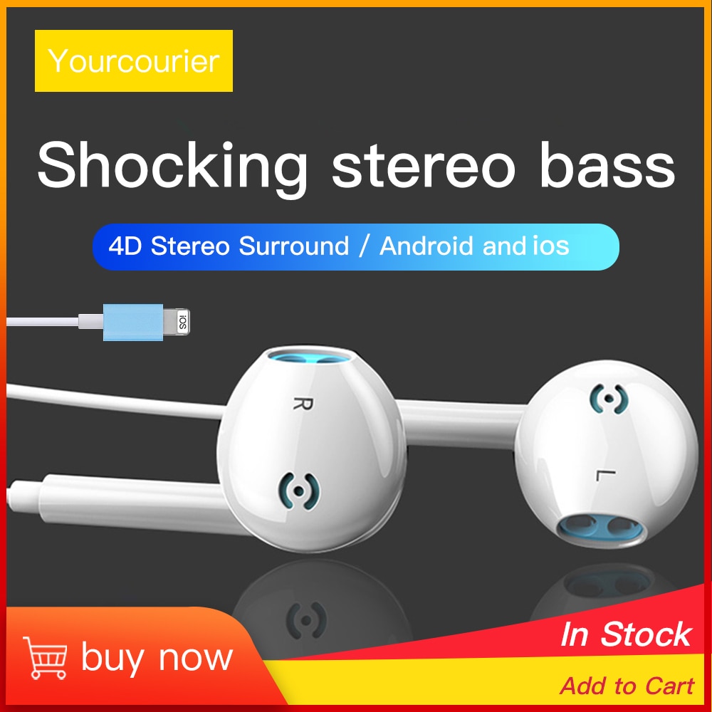 "Écouteurs Bluetooth avec Micro Contrôle Du Volume Casque pour Iphone 7 8 Plus X XR XS MAX 11 Pro Stéréo Écouteurs Filaires