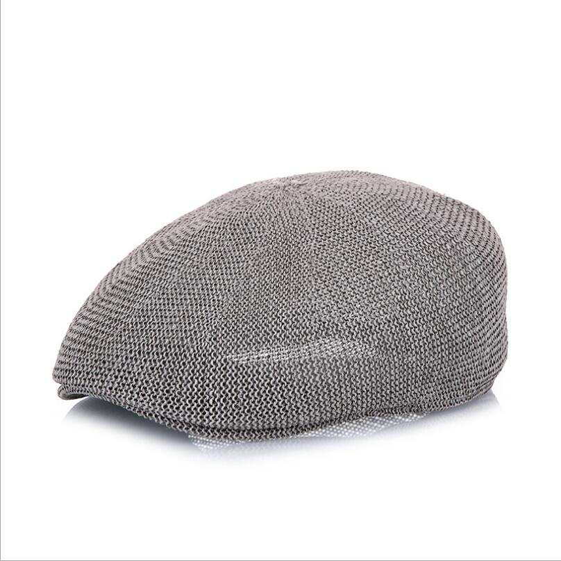 Men Summer Straw Sun Hat Newsboy Caps Breathable Male Beret Flat Cap Unisex Peaky Blinder Mesh Dad Hats