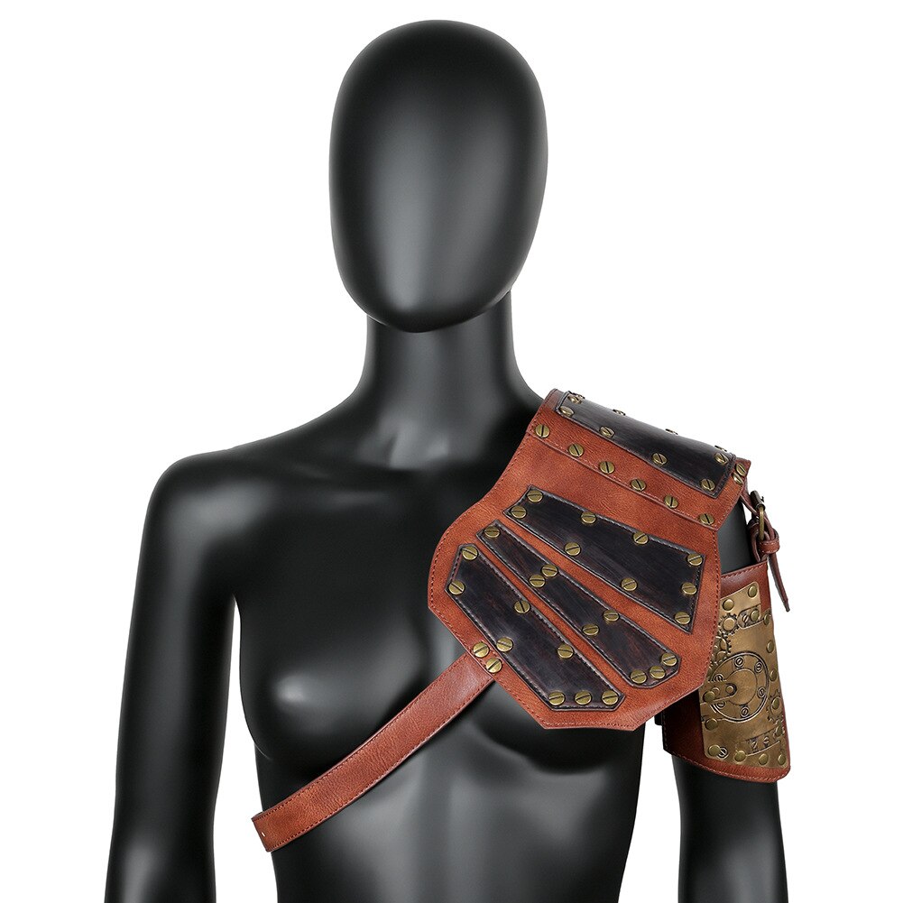 Brassard de Steampunk en cuir PU, gaine d'armure Vintage, Corset Cosplay, accessoires de Costume