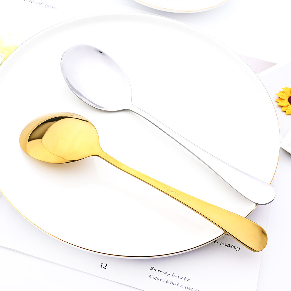 Dinnerware Set Kitchen Dinner Dish Public Spoon Soup Restaurant Large Stainless Steel Distributing Spoon Buffet Serving Spoon