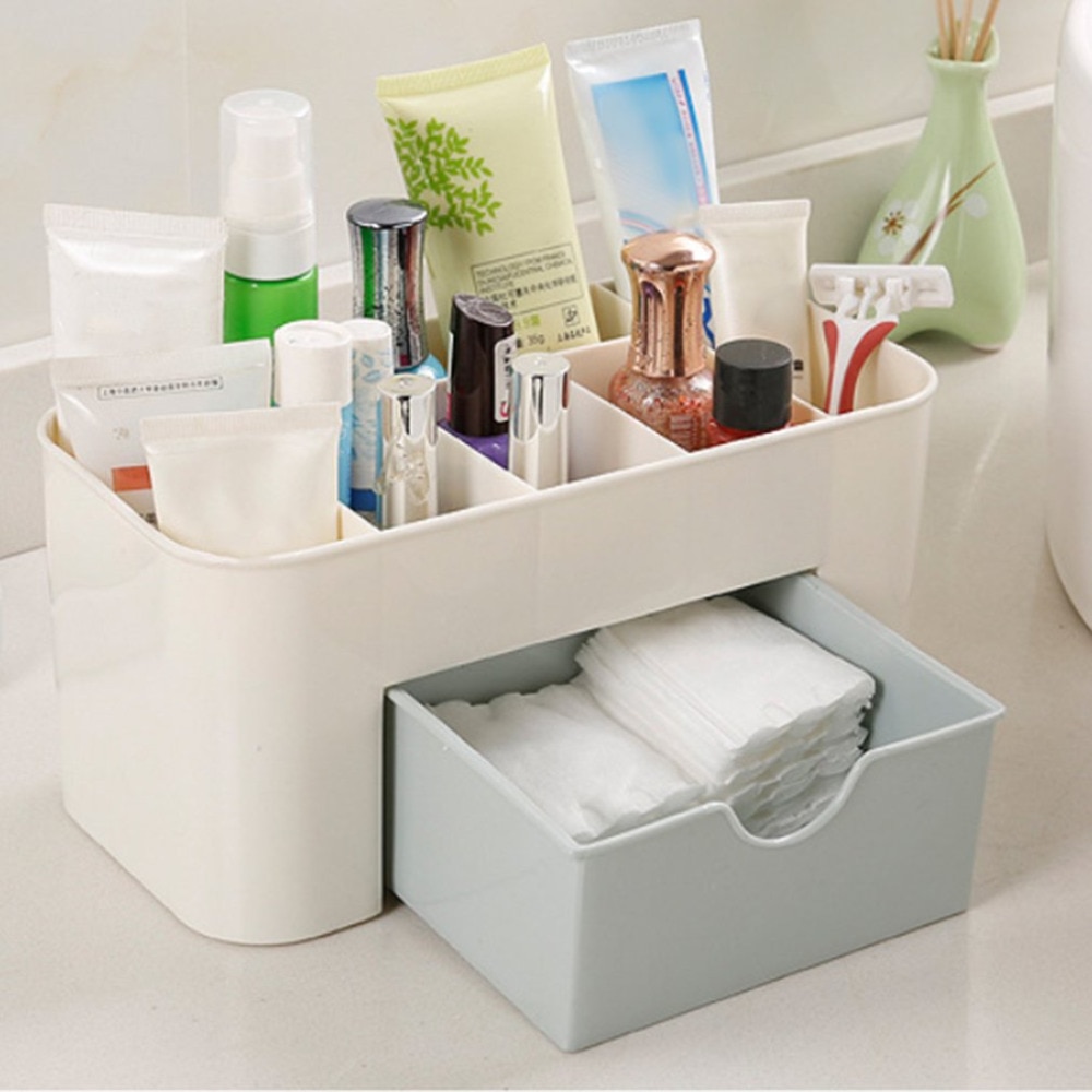 Desktop Makeup Organizer Plastic Storage Box Cosmetic Organizer Makeup Storage Case Cosmetics Holder Jewelry Box With Drawer