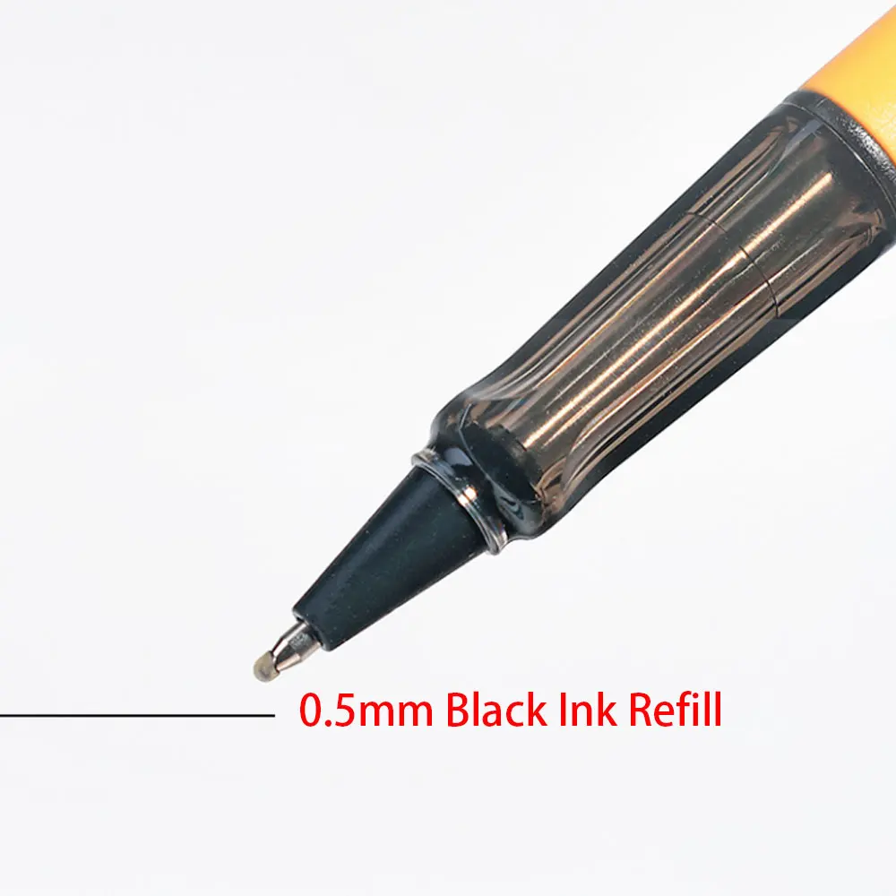 Smooth Writing Rollerball Pen with 0.5mm Black Refill, Popular Pens Clip, School Stationery, Various Color Choices