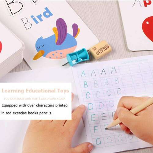 Kids Handgeschreven Educatief Speelgoed 26 Brief Engels Math Flash Card