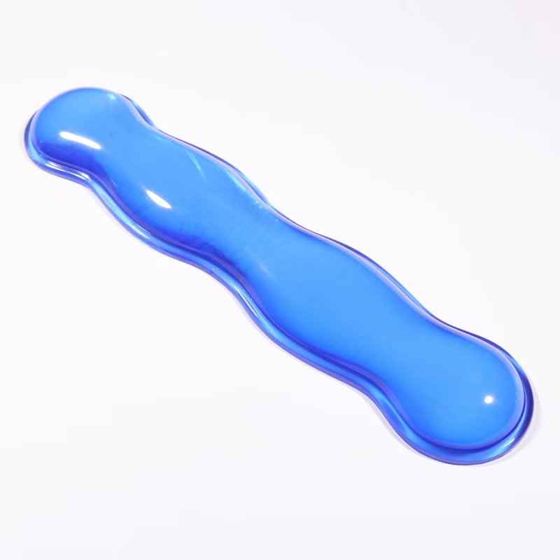 Ergonomic Mouse pad with wrist rest keyboard rest silicone transparent desktop office game console mouse wrist rest: Blue