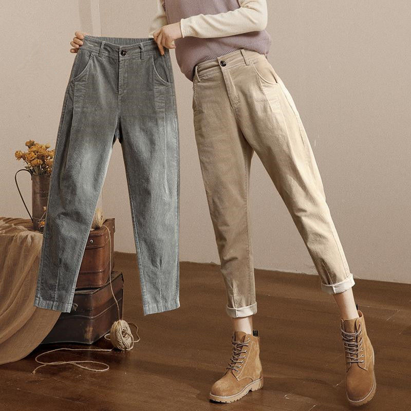 Dames herfst winter casual harem broek dames sport corduroy broek dames losse effen broek  x281