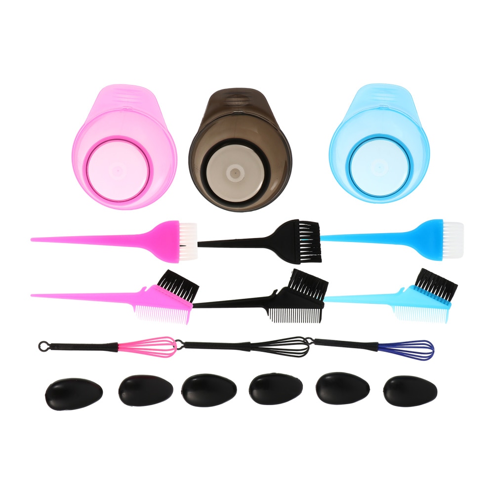 3 Sets Hair Coloring Kit DIY Salon Hair Dye Bowl Hair Tinting Tool Dye Brush