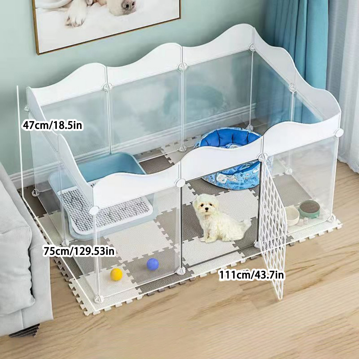 Dog Fence Indoor Household Small Size Dogs Fence Teddy Rabbit Pet Isolation Door Guardrail Cat Cage Anti-Jailbreak