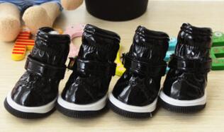 Winter Pet Dog Shoes for Small Dogs Warm Fleece Puppy Waterproof Snow Boots Chihuahua Yorkie Products: black / S