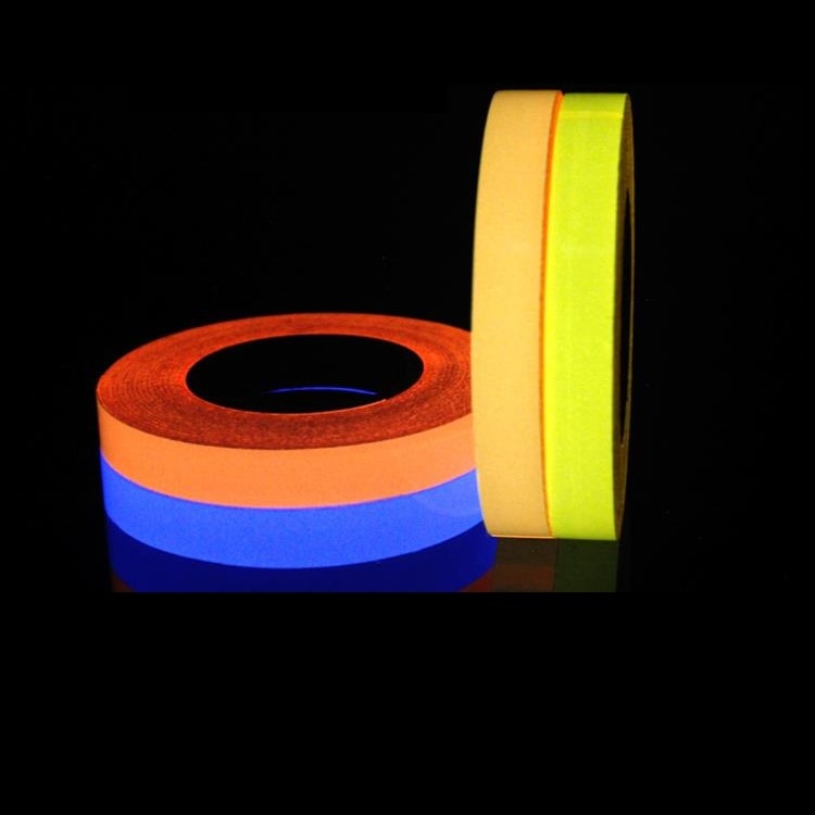 Cinta de seguridad autoadhesiva para decoración del hogar, cinta de advertencia fluorescente luminosa de 1cm/1,5 cm x 1M para mascotas, lámina luminosa de seguridad para escenario