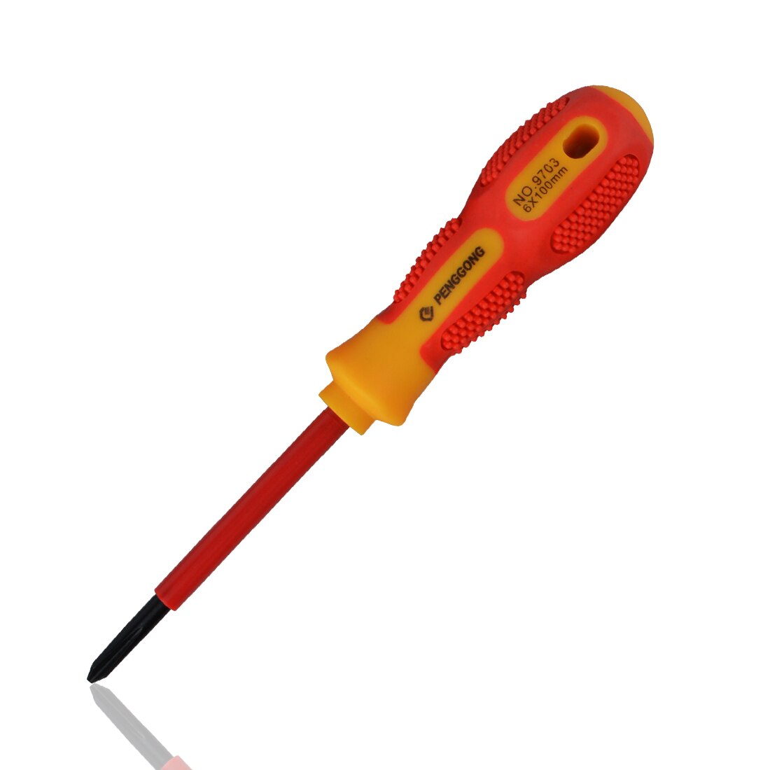 1 stuks geïsoleerde schroevendraaier met spanningsbestendigheid, 1000v precisie magnetische sleufschroevendraaiers voor elektriciens, handgereedschapset