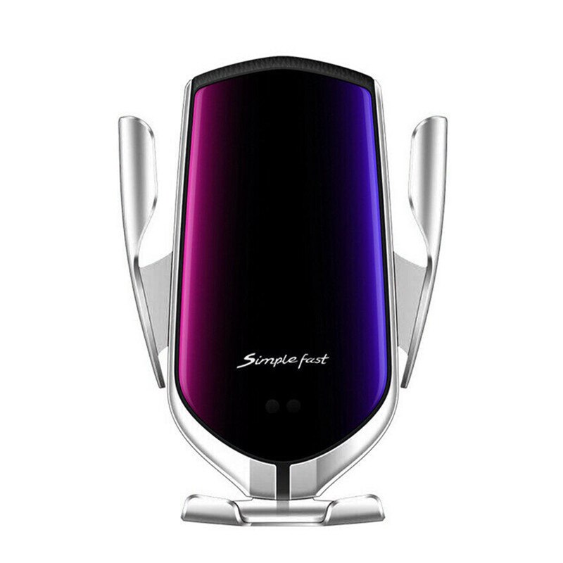Automatische Spann 10W Auto Drahtlose Ladegerät Für IPhone Huawei Infrarot Induktion Schnelle Drahtlose Ladegerät Auto Ladegerät Telefon Halter: Silver