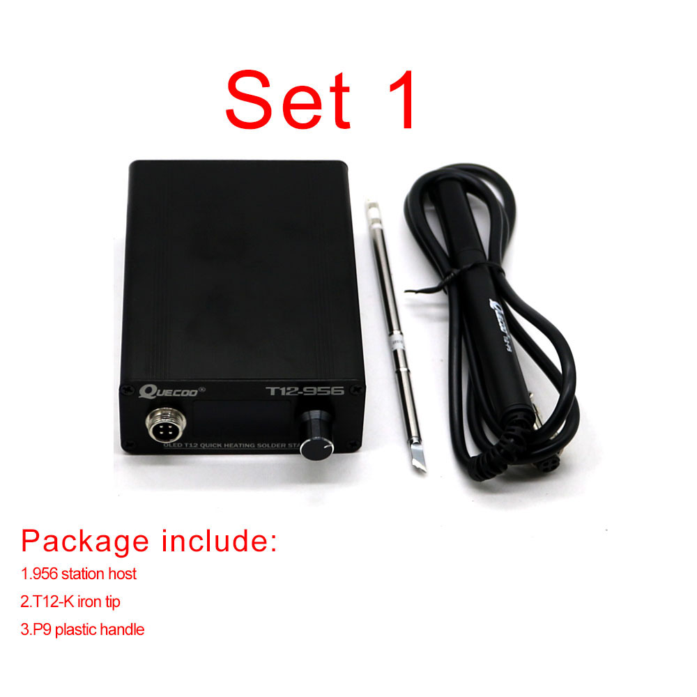 STC T12-956 stacja lutownicza lutownica elektroniczna OLED stacja cyfrowa T12 lutownica końcówka z T12-P9 uchwyt bez wtyczki: Srebrny
