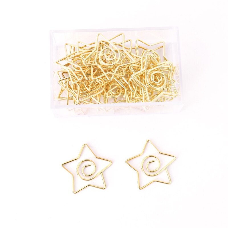 Gold Big Five Pointed Star Sun Star Paper Clip Metal Paper Clip Planner Decoration Gold Bookmark Star Paper Clips Decorative
