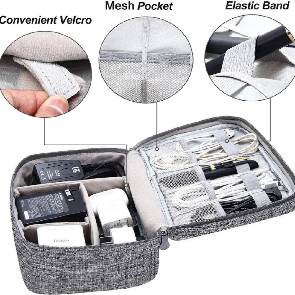 Torba do przechowywania kabli Wodoodporny cyfrowy organizer na akcesoria elektroniczne Przenośny podróżny organizer na kable do wtyczki ładowarki USB