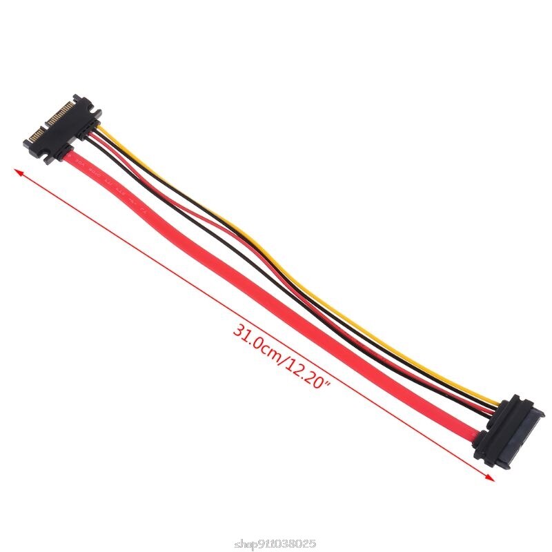 Cable de alimentación de datos SATA Serial ATA, Cable de extensión macho a hembra, 30cm, 22 pines (15 + 7), F25 21,