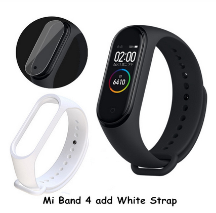 Original Xiao mi mi Band 4 Clever Uhr AMOLED Farbe Bildschirm Herzfrequenz Fitness Sport 50ATM Wasserdichte Clever Armbinde Bluetooth 5,0: CN hinzufügen Weiß Gurt