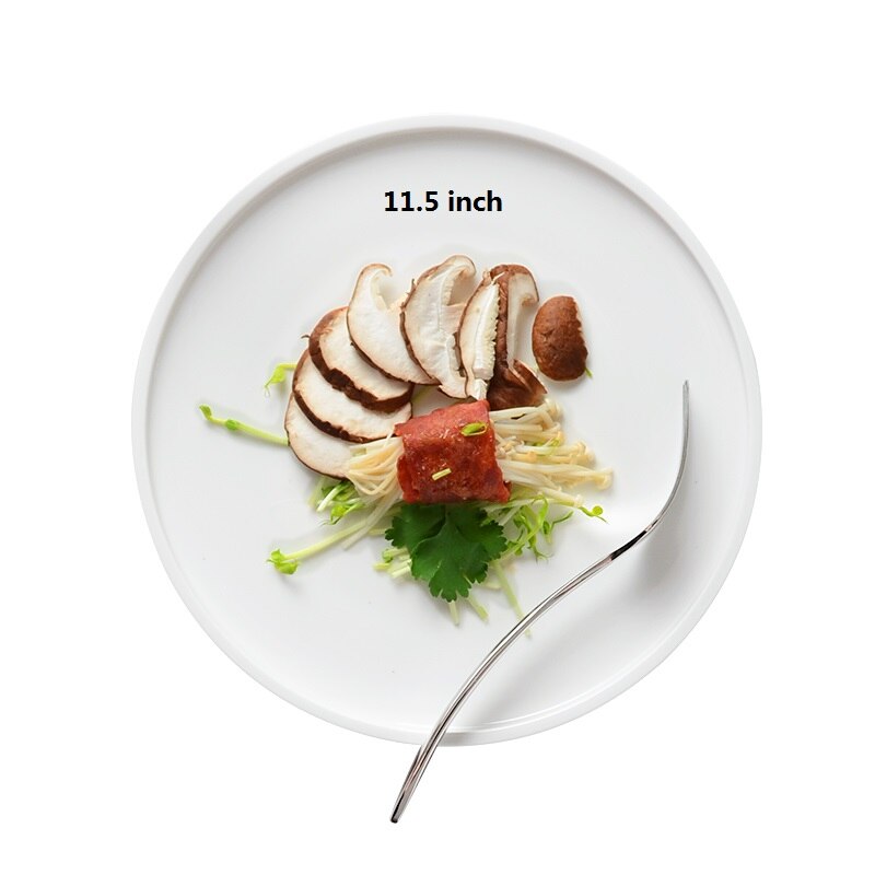 Japan sydkorea stil mat keramiske plader pasta pizza pande runde hvede halm rund tallerken fad frokost middag snacks frugt d: D