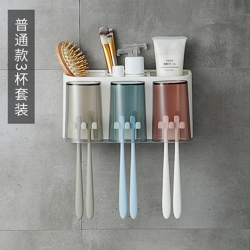 Bad vegg-type tannbørsteholder hullhull børste kopp vegg-type veggmontert munnvann: Gul