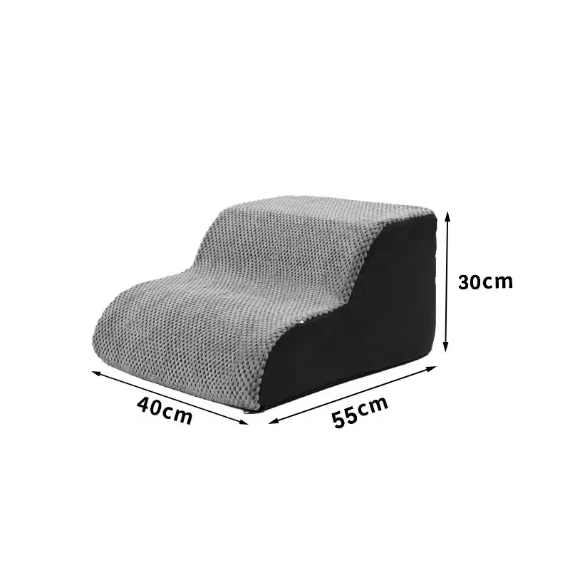 Dog Stairs Ramp for High Beds, 4-Step Dog Steps for Small Dogs and Cats, Pet Stairs, Non-Slip Balanced Pet Step Indoor: Light Grey