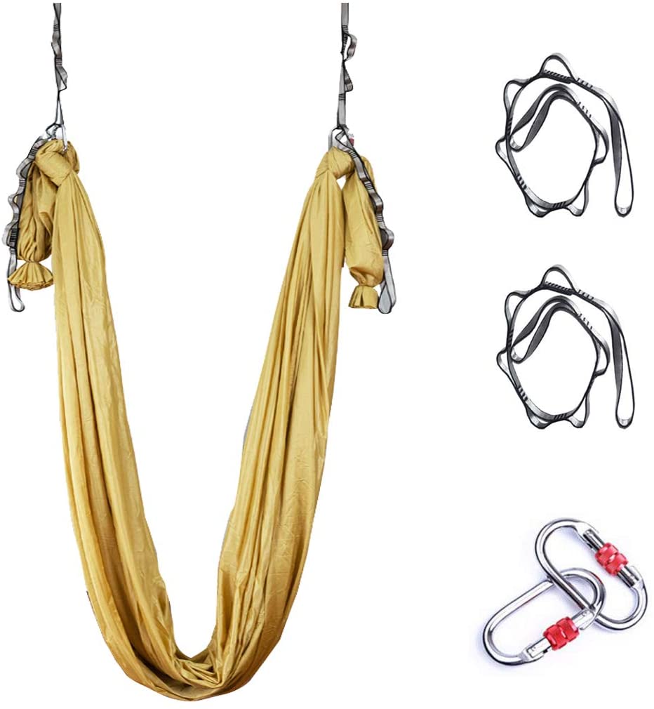 5*2.8M Antenne Yoga Hangmat Set Fitness Yoga Stretch Anti-Zwaartekracht Swing Sling Inversie Riemen Omvatten Daisy ketting/Karabijnhaak