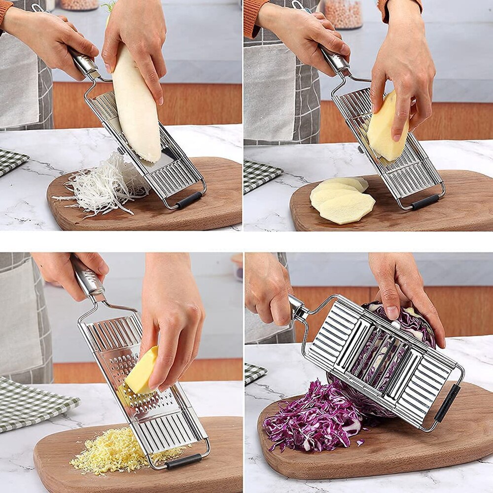 4in1Multi-purpose Vegetable Slicer Stainless Steel Grater Cutter Shredders Fruit Potato Peeler Carrot Grater Kitchen Accessories