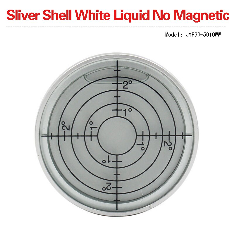 Hprecy nível magnético de bolha de metal, mini nível de bolha de diâmetro 50mm cor verde/claro: No magnetic WW