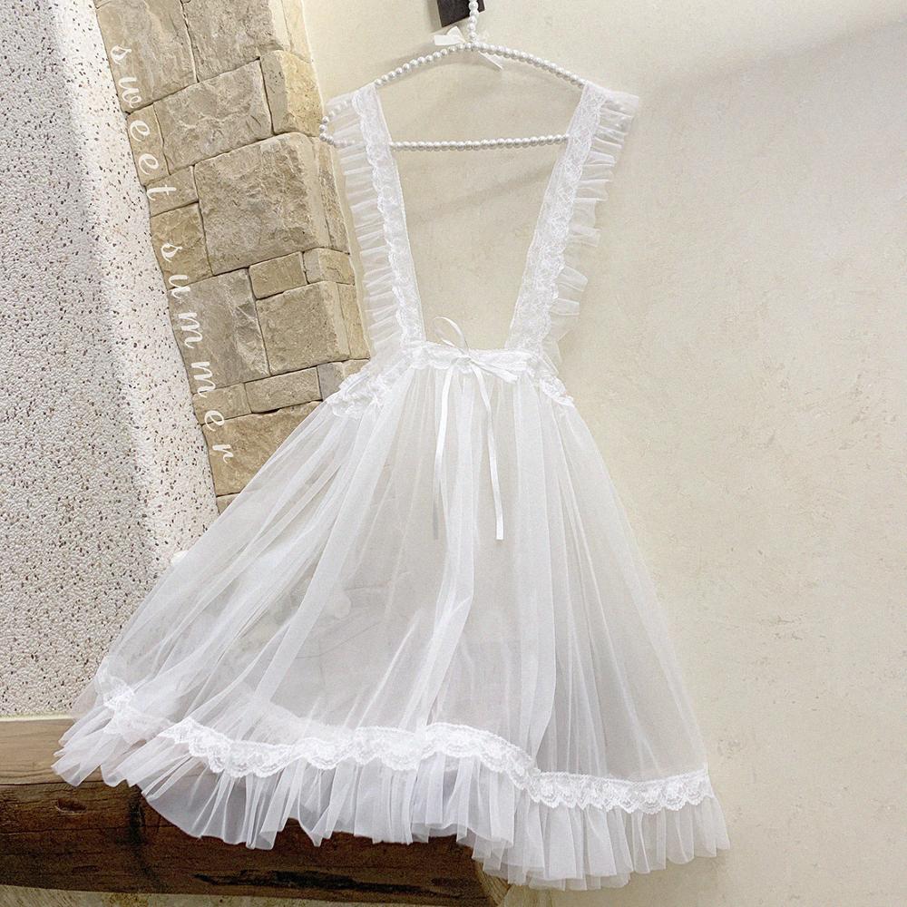 Delantal de lolita para chica, blusa de malla, falda victoriana, suelta, gótica, lolita