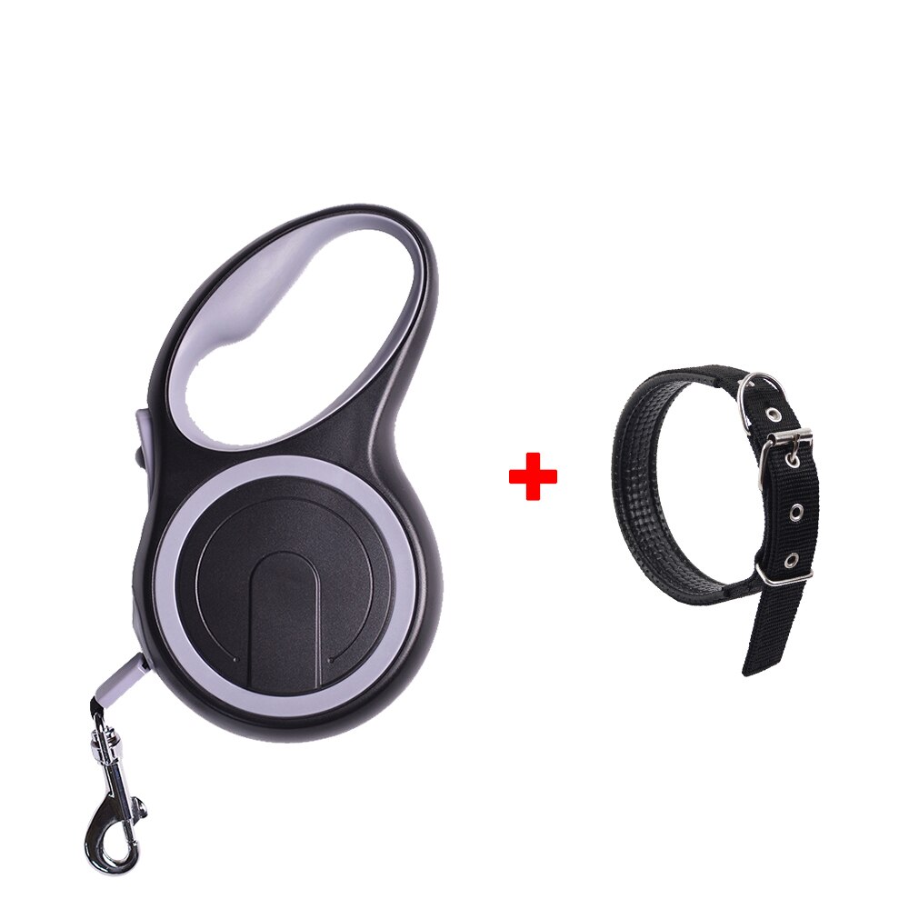 Laisse rétractable pour grands chiens, automatique, Flexible, en Nylon, corde de Traction longue et forte, extensible, fournitures pour animaux de compagnie: Gray Set / 3M For Within 15KG