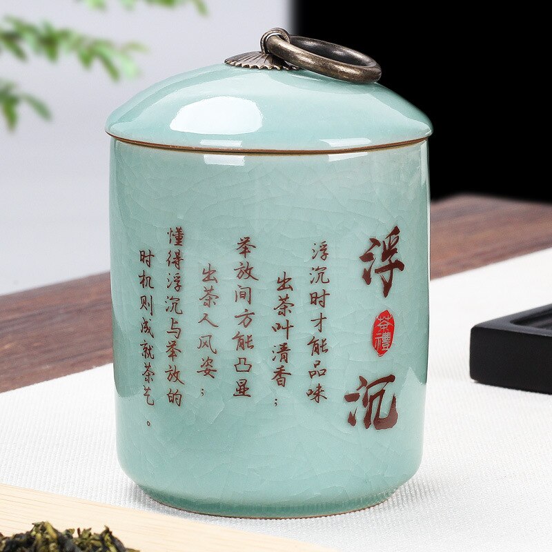 Thee Doos Koffie Organizer Puer Thee Container Chinese Groene Thee Aardewerk Pot Kruiden Voedsel Opslag Pot Keuken Items Luchtdichte Flessen: CF-about10.7X7.4cm