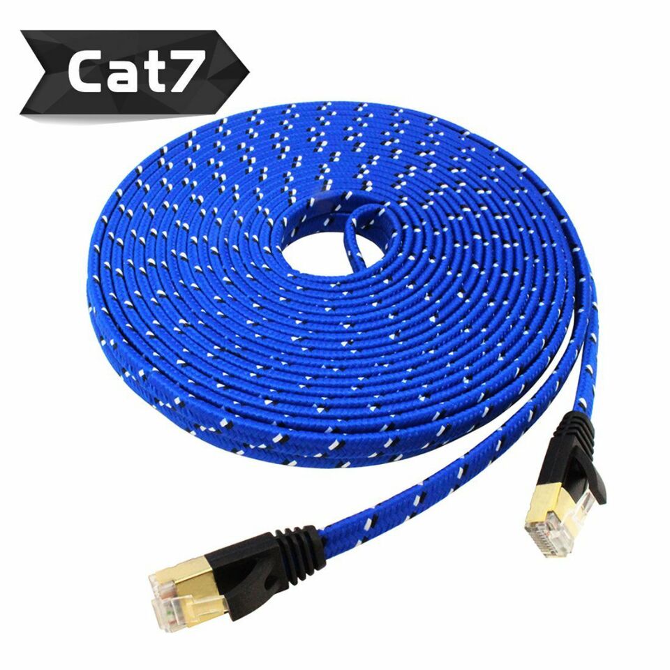 LNYUELEC Cat 7 RJ45 Shielded Pure copper LAN Network Ethernet Cable Internet Cord 3FT 6FT 10FT 1M 2M 3M 5m 10m 15m 20m: Blue / 0.5m