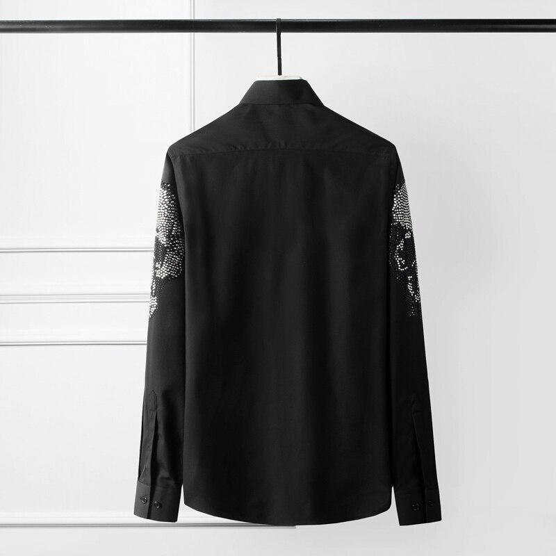 Top Brand Shirt men Solid Slim Long sleeve Business male Dress Shirts Social Camisas masculina Big Size 4XL