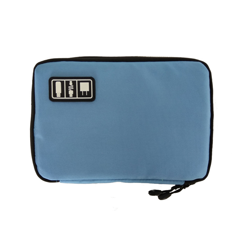 Electronic Accessories Travel Bag Nylon Mens Travel Organizer For Date Line SD Card USB Cable Digital Device Bag: Blue