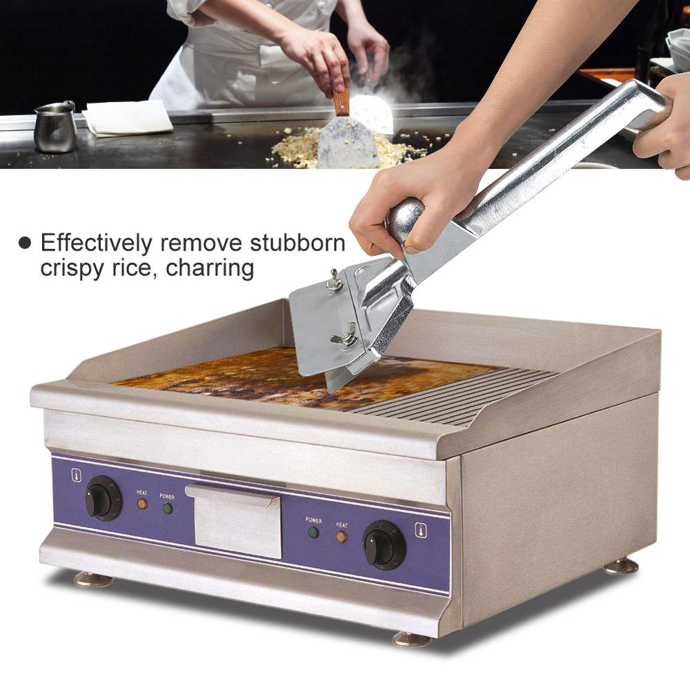 Pizzathome kraftig utendørs grillskrape støping aluminium kommersiell grillskrape 5 blader liten skråkant grillskraper