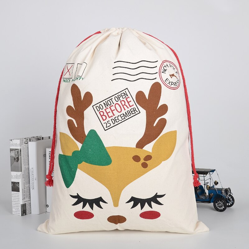 Torba na prezenty świąteczne worek sznurkowy Santa 2021 New Arrival Claus bawełniany worek na cukierki duże prezenty świąteczne: Limited time limit