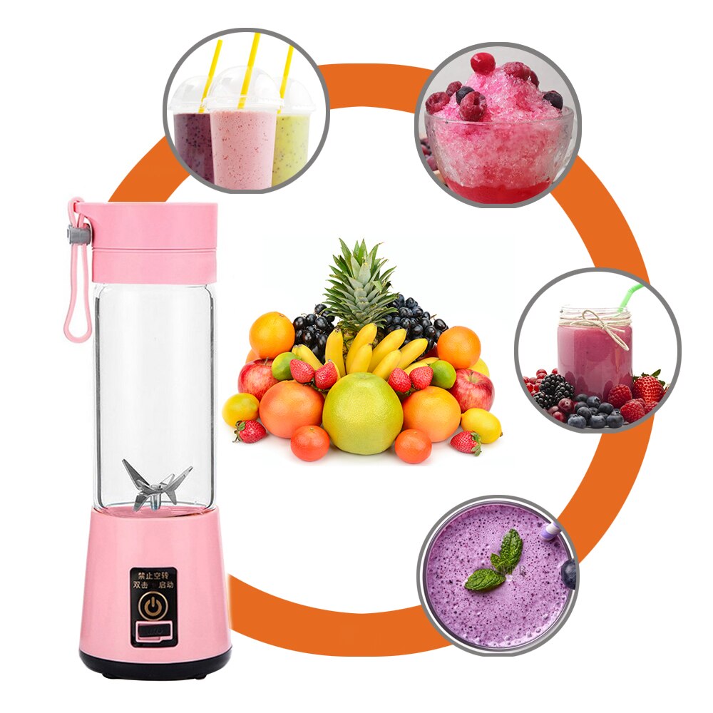 Portable Mixer USB Electric Fruit Juicer Handheld Smoothie Maker Blender Stirring Rechargeable Mini Food Processor Juice Cup