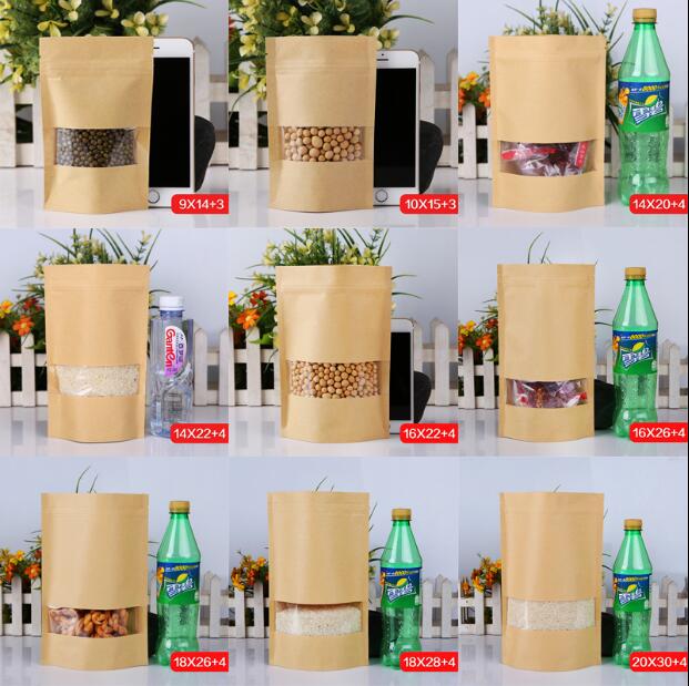 Kraft Paper Tea Bag Stand up Fruit Tea packaging Pouches Zipper Self Sealing Bags 100pcs/lot