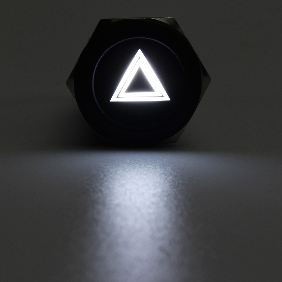 19mm Car LED Push Button Switch 12V Hazard Warning Light Switches Self-lock Momentary Waterproof For Truck Boat: White