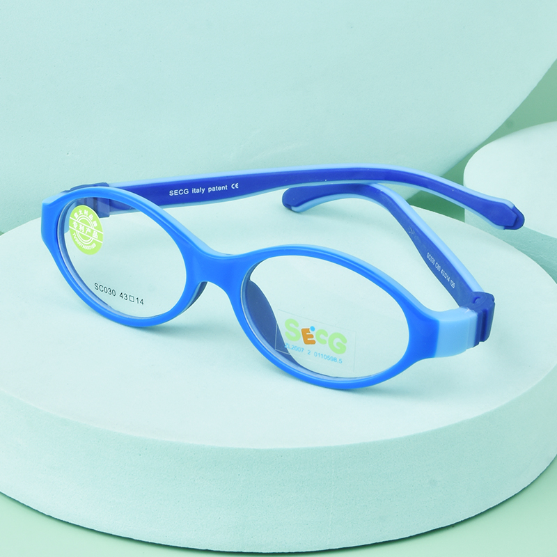 SECG Flexible Soft Kids Optical Frame Toddler Children Round Myopia Glasses for Sight Spectacle Frames Silicone No Screw Gafas