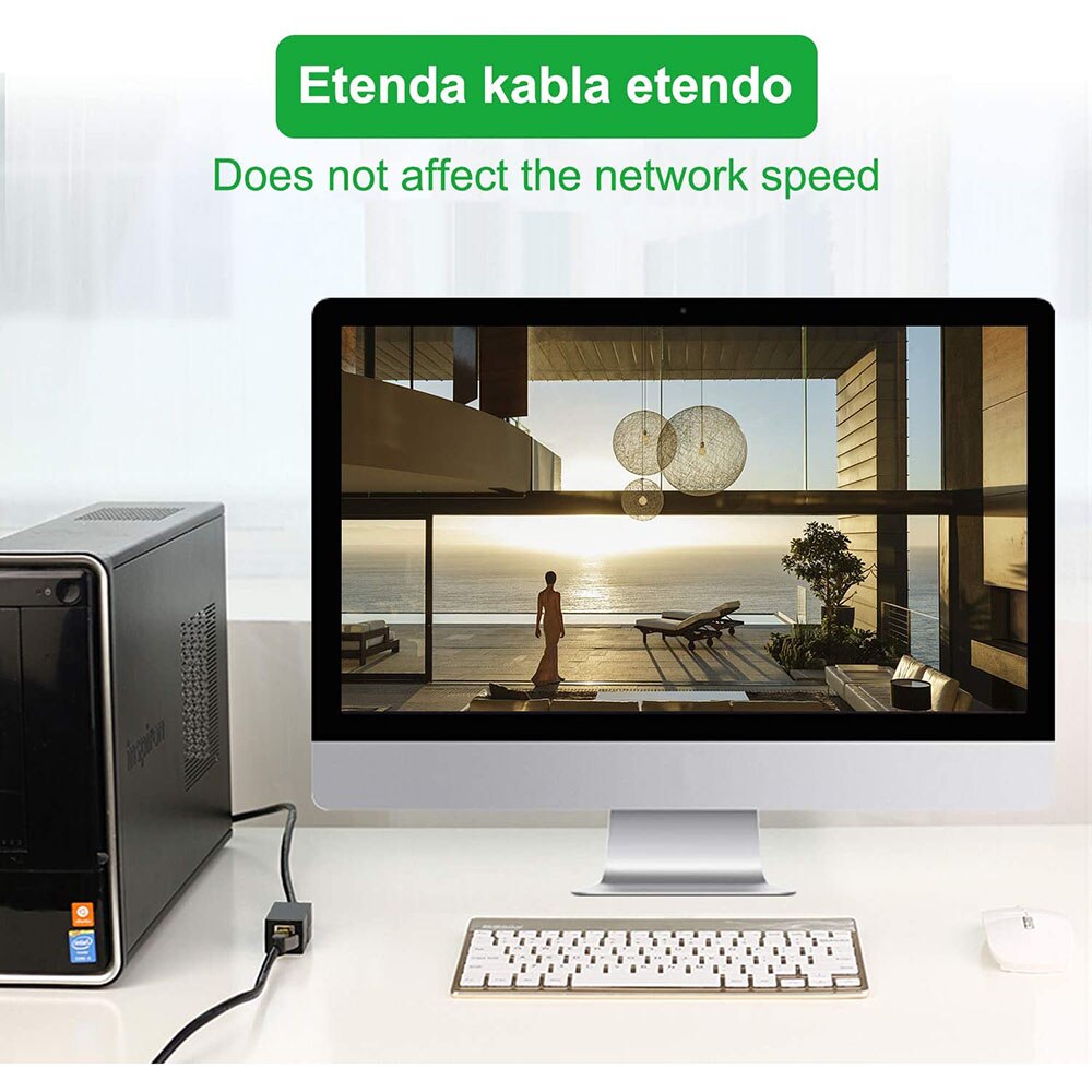Ethernet-kaapelin jatkokappale ,rj45 cat 5 cat 6 cat 6a liitin, jatkoliitin - ethernet-liitin naaras-naaras