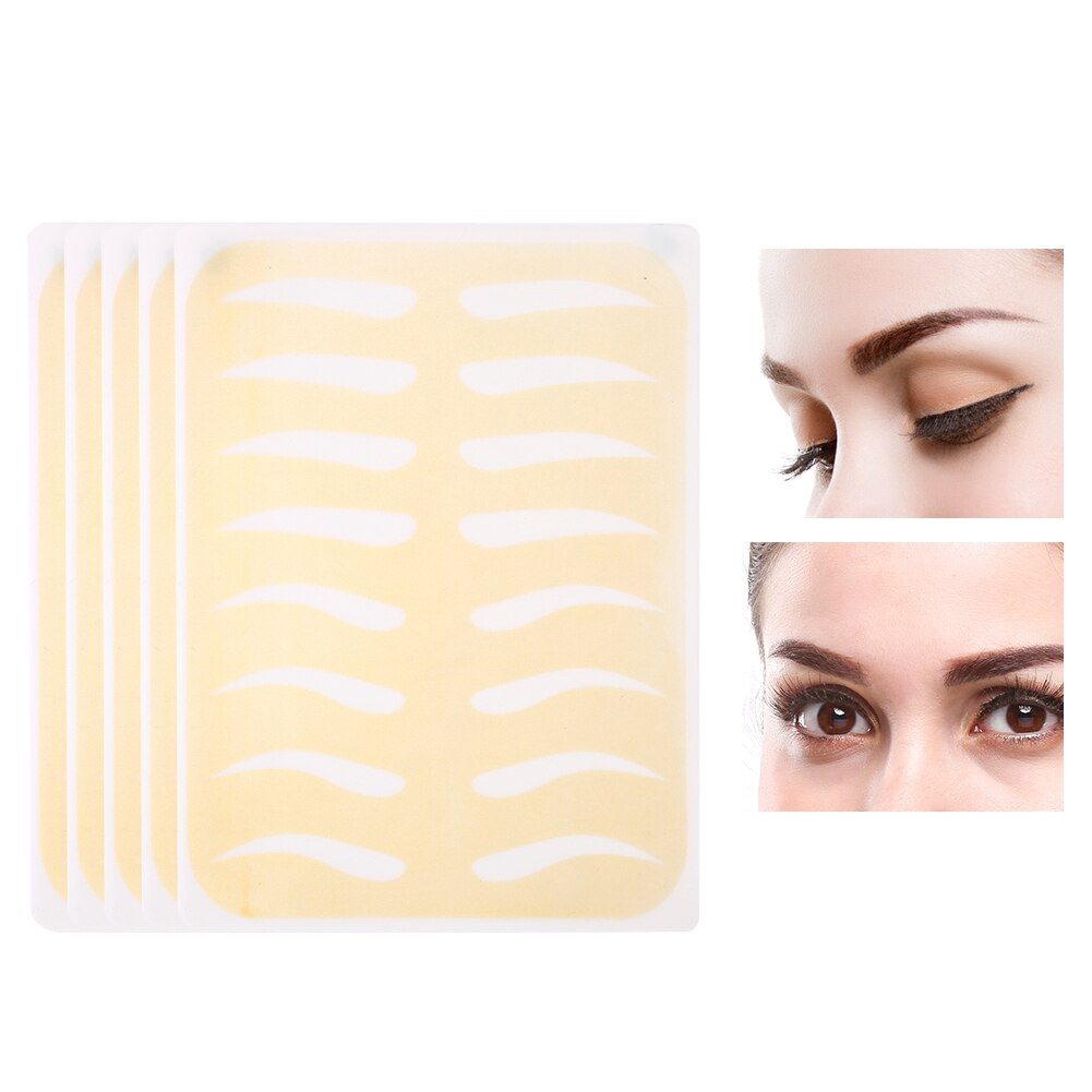 5 uds plantillas de cejas, pieles de práctica de cejas doradas, maquillaje permanente de cuero para practicar cejas, entrenamiento de cejas, modelo de piel falsa de silicona