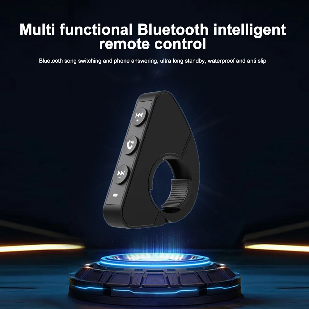 Kebidumei Bluetooth 5.3 Stuur Afstandsbediening Voor Motorhelm Headset Waterdichte Draadloze Media Control Universeel