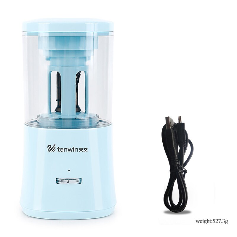 Tenwin Stationery Automatic Electric Pencil Sharpener USB Heavy Duty Mechanical with Container Battery for Kids Ten Win: C Blue